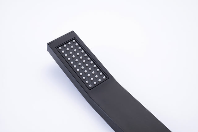 Waterfall Wall Mounted Bathtub Faucet with Hand Shower Swivel Tub Filler Faucet Single Handle Solid Brass