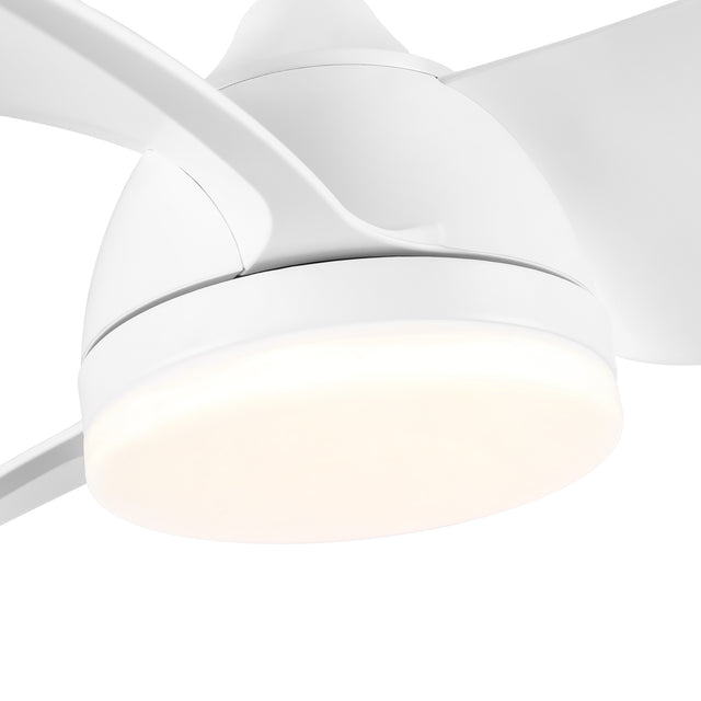 28 In Intergrated LED Ceiling Fan Lighting with White ABS Blade