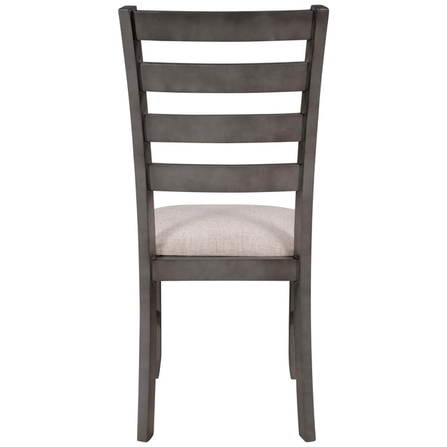 TREXM 6-Pieces Family Furniture, Solid Wood Dining Room Set with Rectangular Table & 4 Chairs with Bench(Gray)
