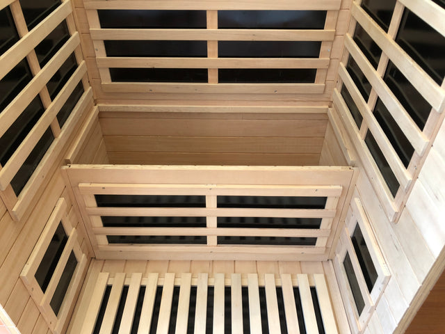 Deluxe version Plus One person Far infrared Hemlock Sauna room with LED colour lights