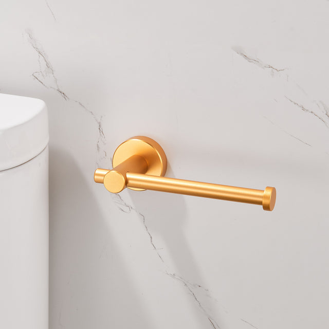 Toilet Paper Holder Brushed Gold Thicken Space Aluminum Toilet Roll Holder for Bathroom, Kitchen, Washroom Wall Mount