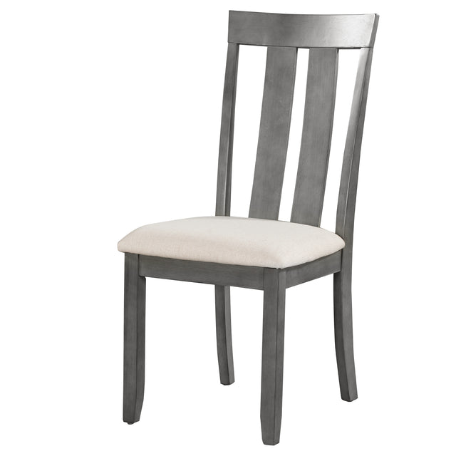 TREXM Set of 4 Dining Chairs Soft Fabric Dining Room Chairs with Seat Cushions and Curved Back (Gray)