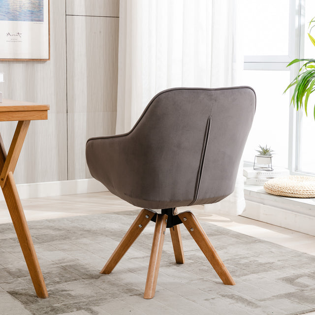 COOLMORE Solid Wood Tufted Upholstered Armless home office chair