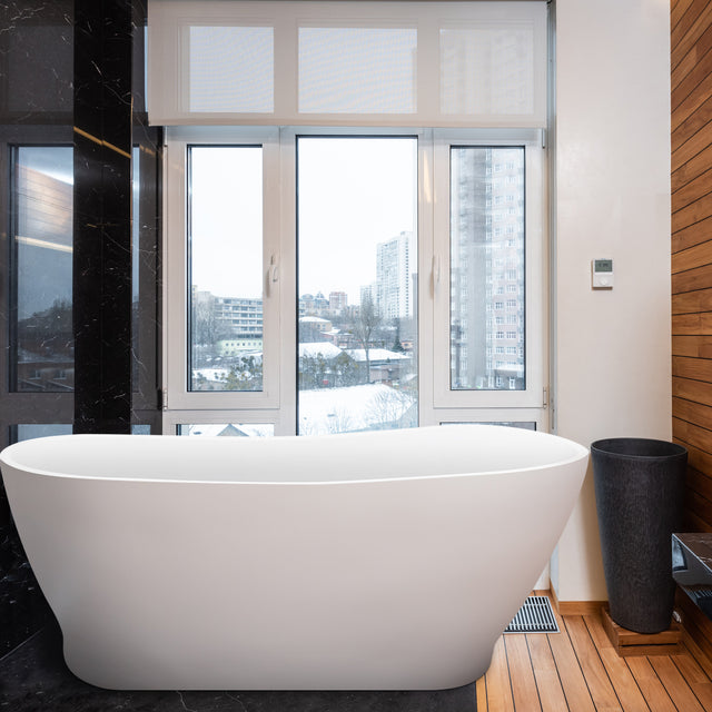 63" 100% Acrylic Freestanding Bathtub,Contemporary Soaking Tub,white Bathtub