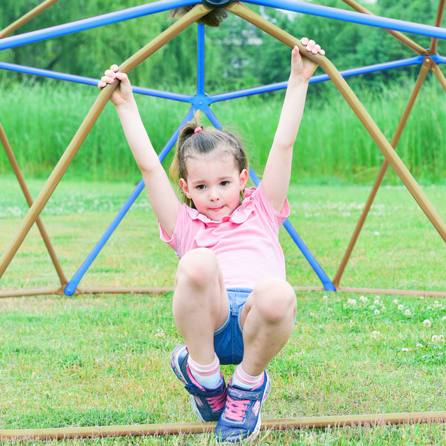 Kids Climbing Dome Tower - 12 ft Jungle Gym Geometric Playground Dome Climber Monkey Bars Play Center, Rust & UV Resistant Steel Supporting 1000 LBS