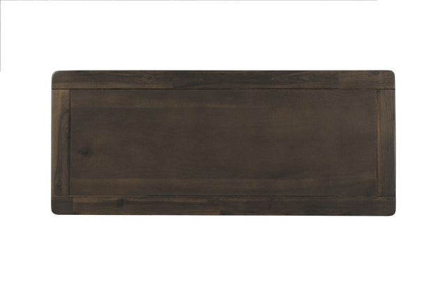 TREXM Rustic Storage Cabinet with Two Drawers and Four Classic Rattan Basket for Dining Room/Living Room (Brown Gray)