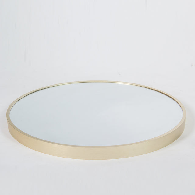 Matte Gold Wall Mirror 24” Round Mirror Metal Framed Mirror Circle Wall-Mounted Mirror, Circular Mirror for Bathroom Wall Decor Living Room