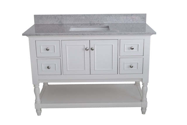 Montary 31" carrara gray engineered stone vanity top backsplash