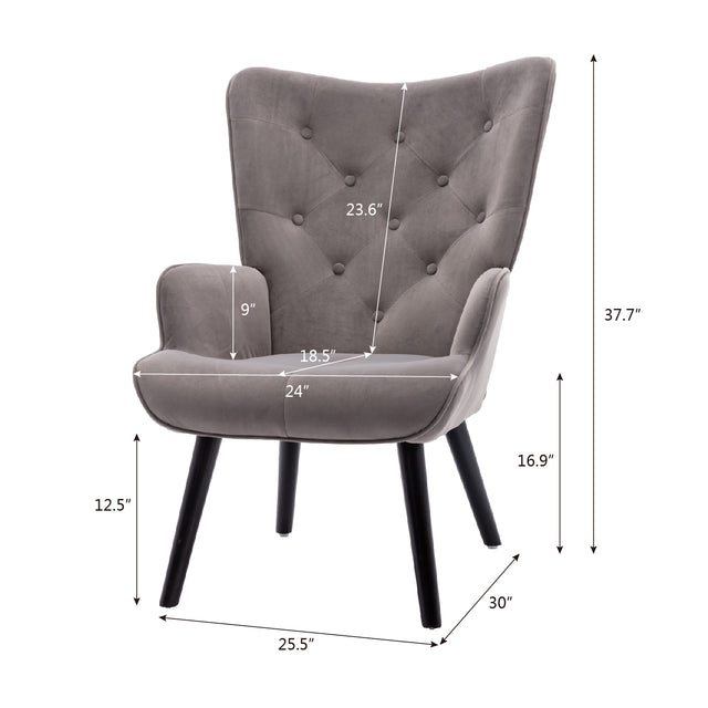 COOLMORE Accent chair Living Room/Bed Room, Modern Leisure Chair Silver Grey