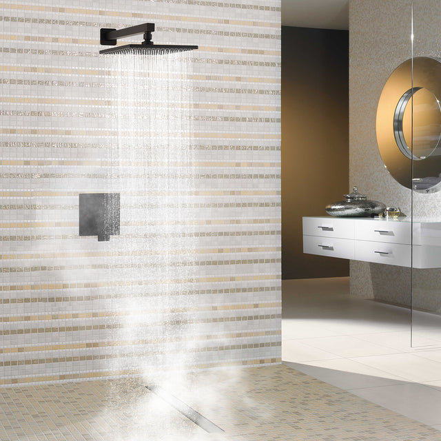 10 Inch Rain Shower Head System Shower Combo Set Bathroom Wall Mount Mixer Shower Faucet Rough-In Valve and Shower Arm Included