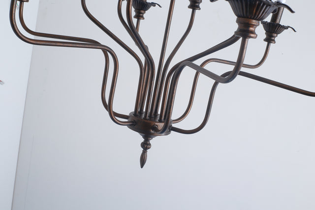 Retro American style stamen-shaped iron chandelier -12 bulbs -E12 lamp holder