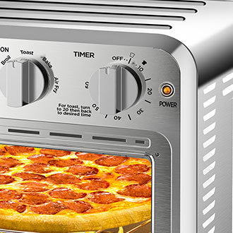 Geek Chef Air Fryer Toaster Oven Combo, 4 Slice Toaster Convection Air Fryer Oven Warm, Broil, Toast, Bake, Air Fry, Oil-Free, Accessories Included, Stainless Steel, Silver(16QT Air Fryer Oven) Ban on