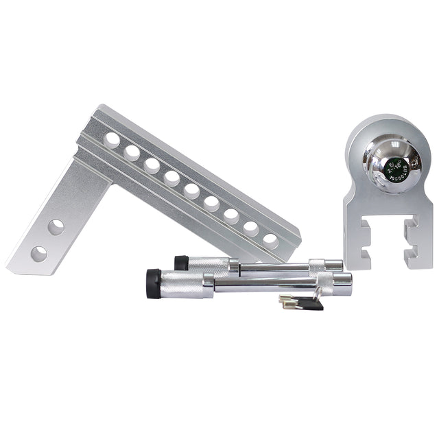 Alu Adjustable Trailer Drop Hitch,2inch receiver,8 inch adjustable