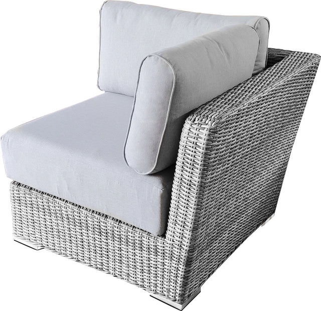 6 Piece Rattan Sectional Seating Group with Cushions (Color:LIGHT GREY)