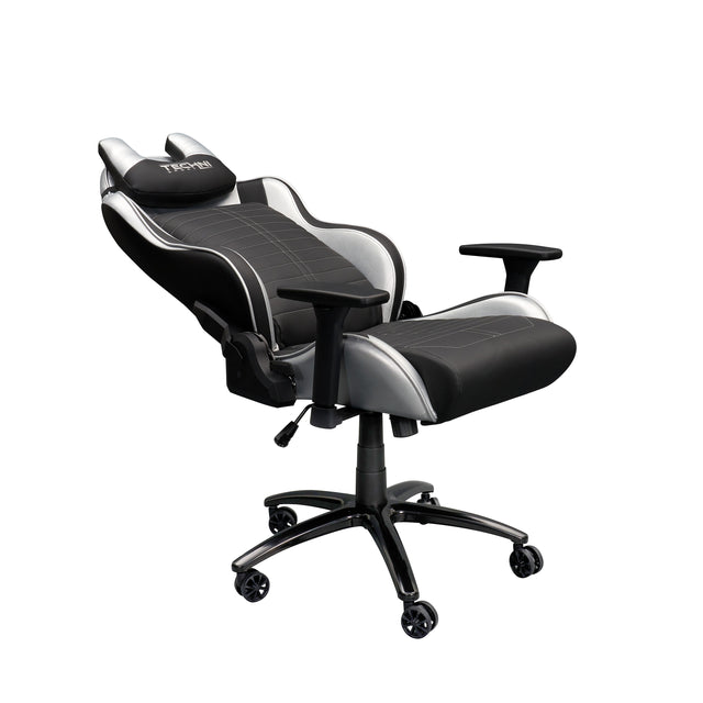 Techni Sport Ergonomic Racing Style Gaming Chair - Silver
