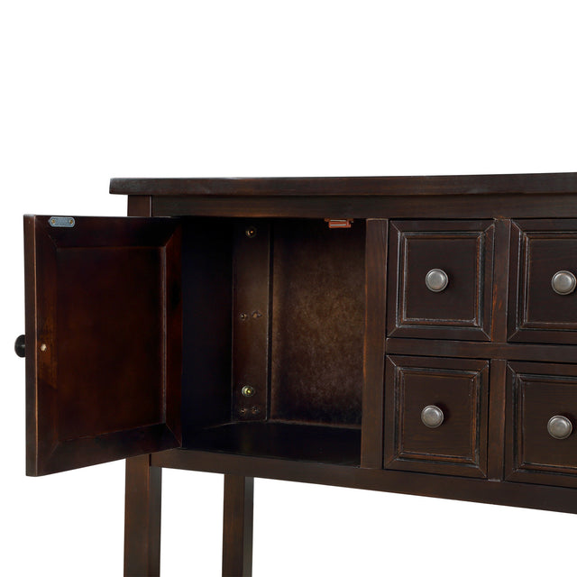 TREXM Cambridge Series Buffet Sideboard Console Table with Bottom Shelf (Espresso)
