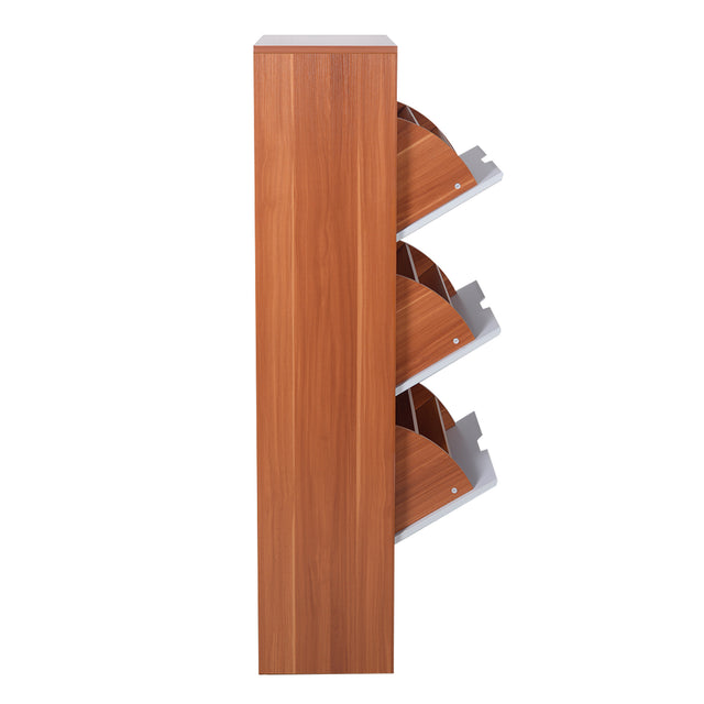 Shoe Cabinet with 3 Flip Drawers Wooden Shoe Cabinet Organizer with Adjustable Shelves Freestanding Shoe Rack Storage Cabinet for Entrance Hallway Living Room Bedroom