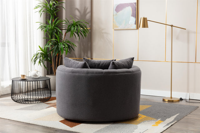 Coolmore Modern swivel accent chair barrel chair for hotel living room / Modern leisure chair Grey