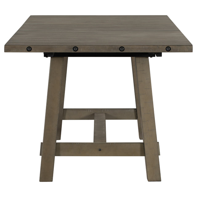 TREXM Retro Style Rectangular Dining Table Wood Extendable Dining Table with 18" Leaf, Seats up to 8 (Gray)