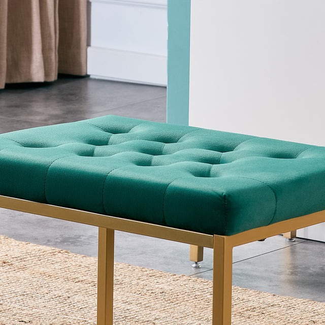Velvet Shoe Changing Stool,Dark Green Footstool, Square Vanity Chair, Sofa stool,Makup Stool .Vanity Seat ,Rest stool. Piano Bench .Suitable for Clothes Shop,Living room, porch, fitting room Bedroom