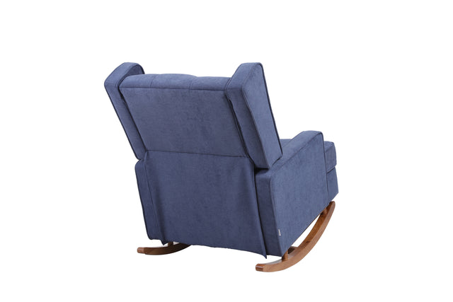COOLMORE living room Comfortable rocking chair accent chair Navy fabric