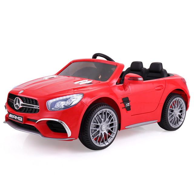12V Mercedes-Benz Licensed Electric Kids Ride on Car, Battery Powered Vehicle with LED Lights, Music, USB, MP3, Spring-Suspension RC 4-Wheeler, Red