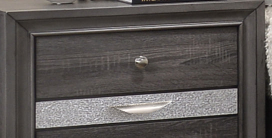 Traditional Matrix King 6 PC Storage Bedroom Set in Gray made with Wood