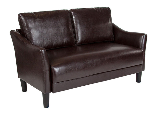 Asti Upholstered Loveseat in Brown Leather