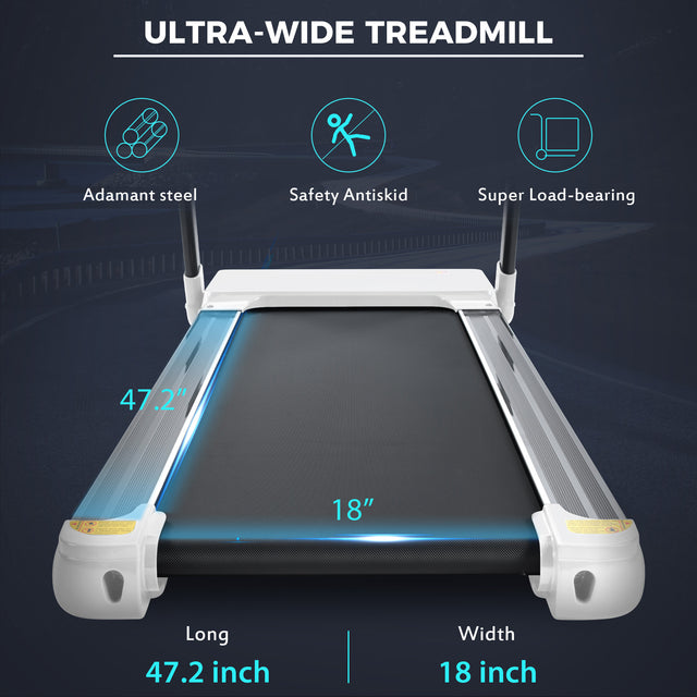 Portable Compact Treadmill;Electric Motorized 3.5HP;14KM/H;Medium Running Machine Motorised Gym 330lbs;Foldable for Home Gym Fitness Workout Jogging Walking;Bluetooth Speaker APP FITIME