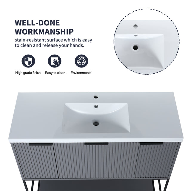 48 Inch Freestanding Bathroom Vanity With Resin Basin,48x18-BVA01148RG