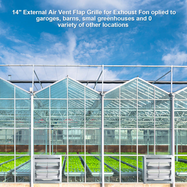 iPower 14-Inch Square Aluminum Automatic Gravity Shutter Louver Vent, Silver