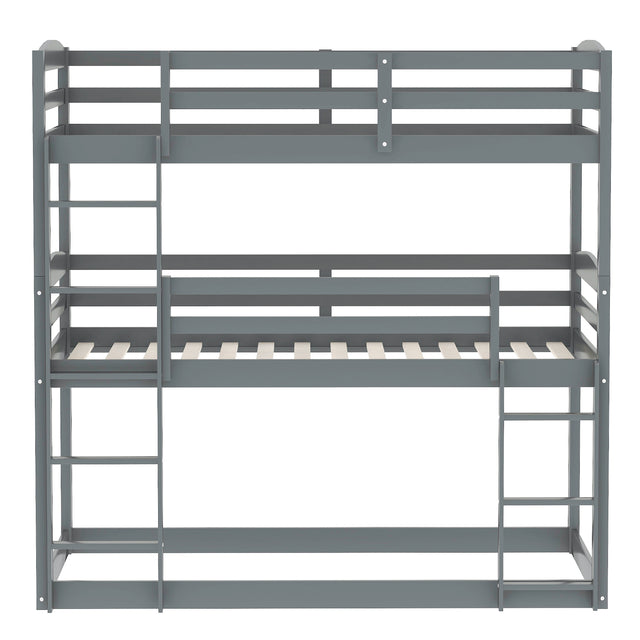 Twin over Twin over Twin Triple Bunk Bed,Gray