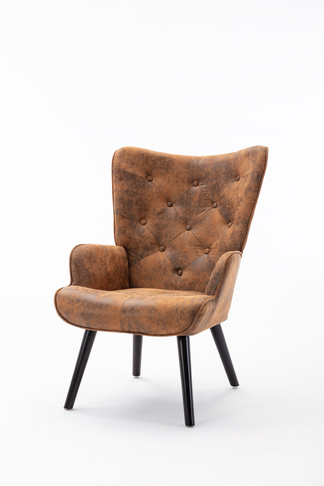 COOLMORE Accent chair Living Room/Bed Room, Modern Leisure Chair Coffee color Microfiber fabric