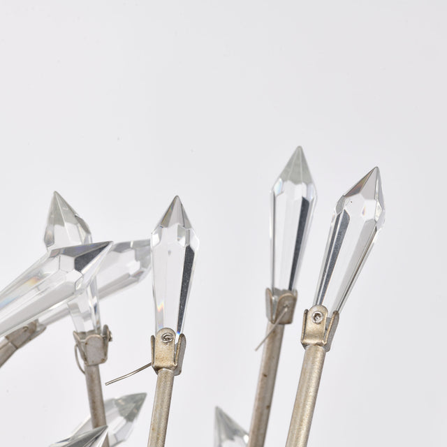 Transitional Crystal Chandelier Ceiling Light 5 lights ,silver Pendant light Fixture for dining room, kitchen island, office, hotel, living room,Dimmable,UL listed,36W * 13L *46H