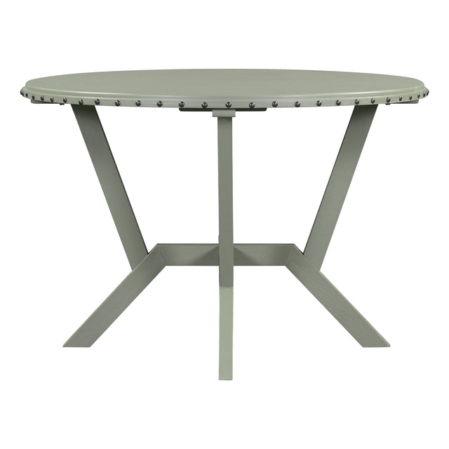 TOPMAX Mid-Century Round Table with Cross Legs for Small Places, Kitchen, Studio, Green