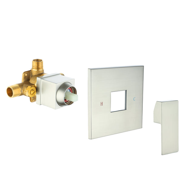 10 Inch Rain Shower Head System Shower Combo Set Bathroom Wall Mount Mixer Shower Faucet Rough-In Valve and Shower Arm Included