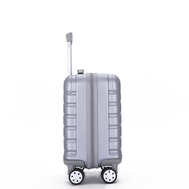 Pure PC 16" Hard Case Luggage Computer Case With Universal Silent Aircraft Wheels Silver