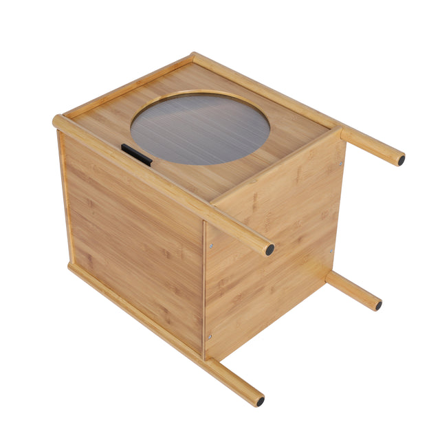 1 Door nightstand,Bamboo Mid Century Modern Nightstand,Bedside Table Accent End Table Side Table for Bedroom, Living Room, Natural