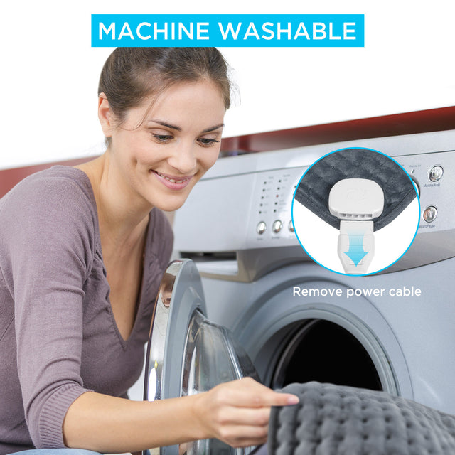 Electric Heating Pad with Control,Grey 12"x24"