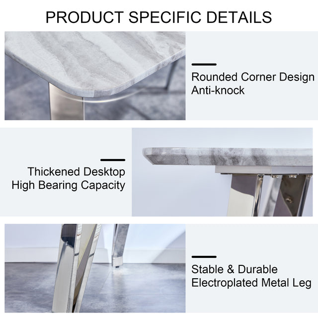 Bar table.Dining Table.Spacious MDF Top Dining Table with plating Legs - Perfect for Bars and Gatherings at Home