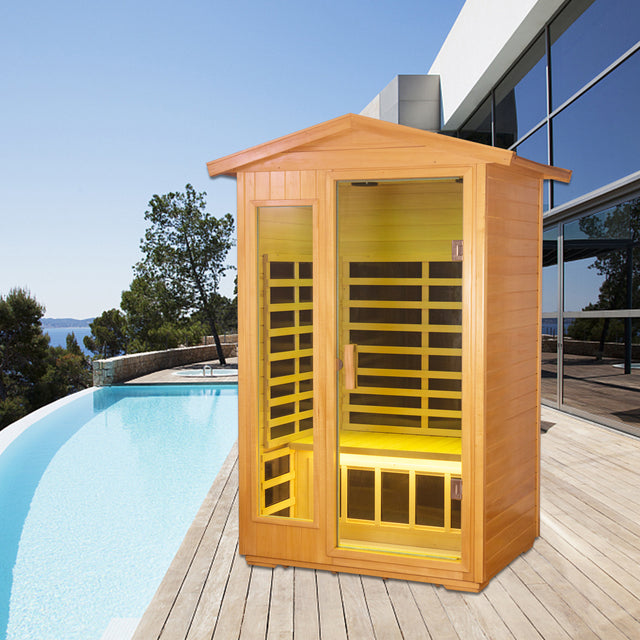 Two Person Outdoor Basswood Far Infrared Sauna Room