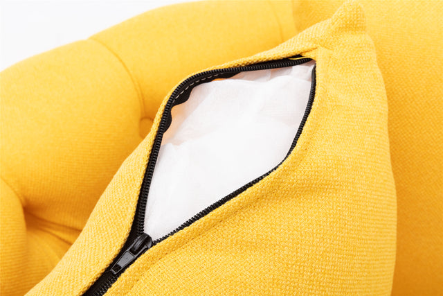 Modern Akili swivel accent chair barrel chair for hotel living room / Modern leisure chair Yellow fabric