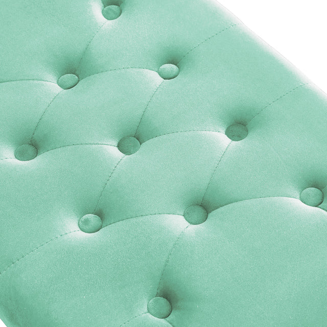 Velvet Shoe Changing Stool,Light green Footstool, Square Vanity Chair, Sofa Stool,Makup Stool .Vanity Seat ,Rest Stool. Piano Bench.Suitable for Clothes Shop,Living Room, Porch, Fitting Room Bedroom