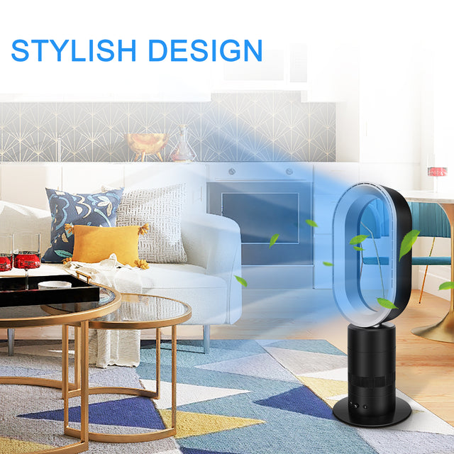 HealSmart 27 inch Bladeless Tower Fan, Adjustable Speeds Settings Floor Fan, 90° Swivel, 30-90 min Timing Closure Bladeless Fan, Stylish and Modern fan, Low Noise, Black