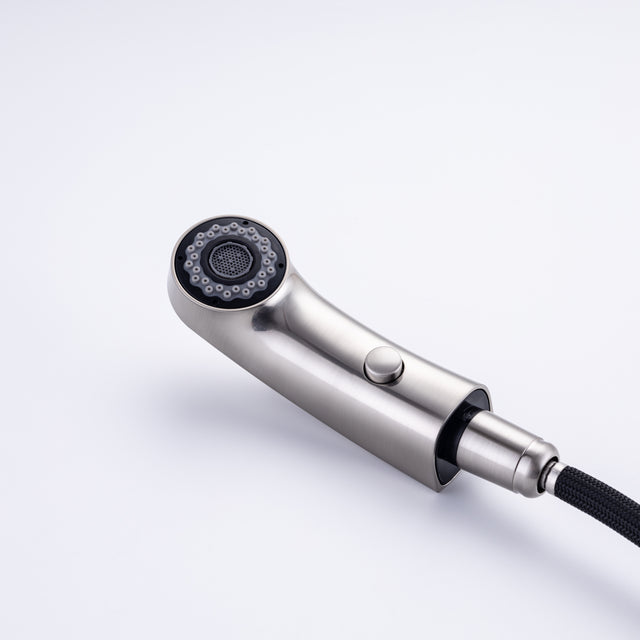 Pull Out Bathroom Faucet, Single Hole Bathroom Sink Faucet with 3 Modes Pull Down Sprayer, One Handle Modern Vanity Faucet, Farmhouse Lavatory Faucet