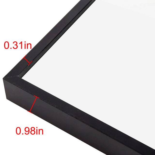 Miro 1500 400-b Full Length Mirror Floor Mirror Hanging Standing or Leaning, Bedroom Mirror Wall-Mounted Mirror with Black Aluminum Alloy Frame, 59" x 15.7"