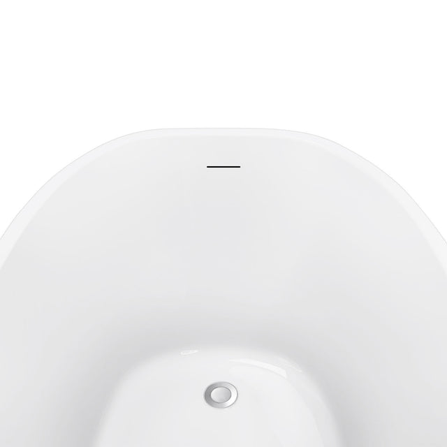 59" 100% Acrylic Freestanding Bathtub,Contemporary Soaking Tub,white Bathtub