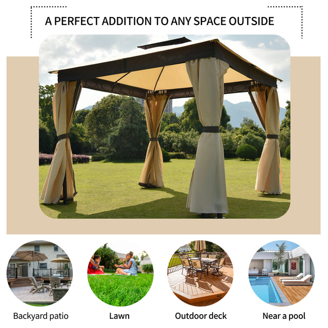 U-style Gazebo Canopy Soft Top Outdoor Patio Gazebo Tent Garden Canopy for Your Yard, Patio, Garden, Outdoor or Party
