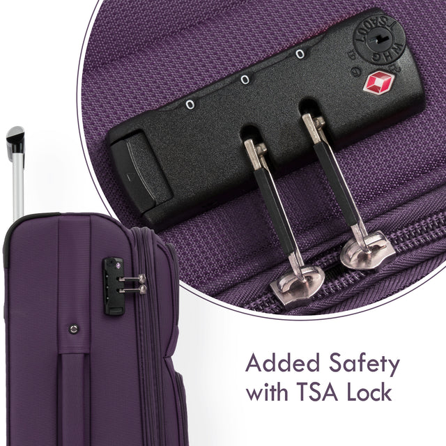 Softside Luggage Expandable 3 Piece Set Suitcase Upright Spinner Softshell Lightweight Luggage Travel Set