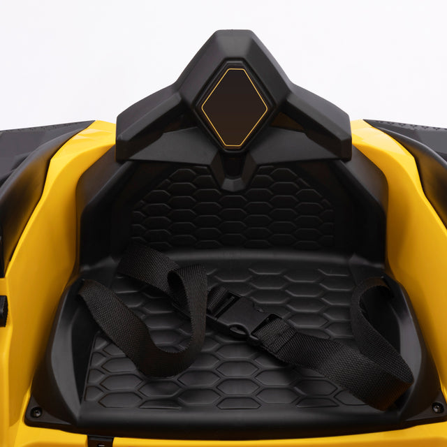 Kids Ride on Car, 12V Battery Powered Sports Vehicle with 2.4G RC, Music, LED Lights, Toddler Electric Car for Indoor Outdoor Play, 3-6 Years Old, Yellow